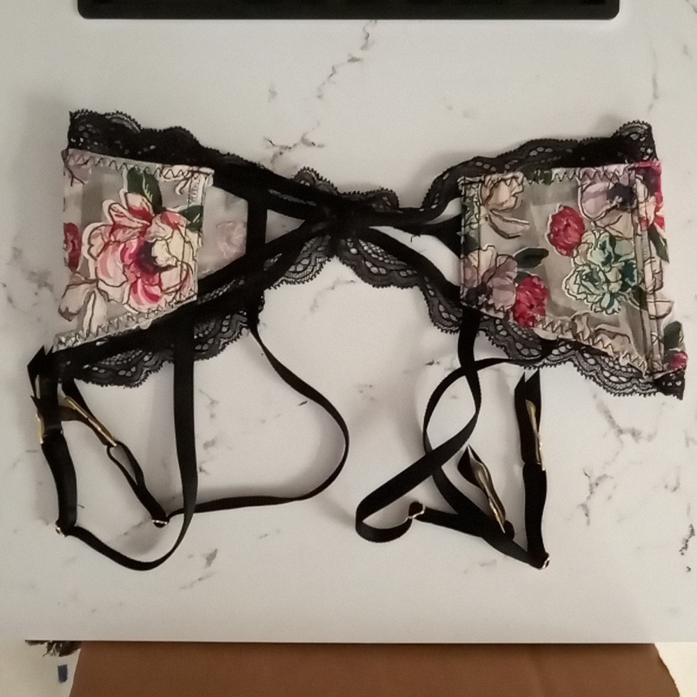 Victoria's secret floral garter belt